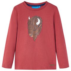 Μπλουζάκι Παιδικό Μακρυμάνικο Χρώμα Burnt Red 140