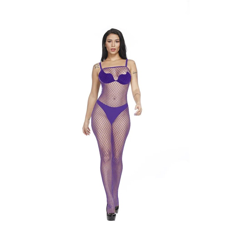 Fishnet Bodytockings Purple
