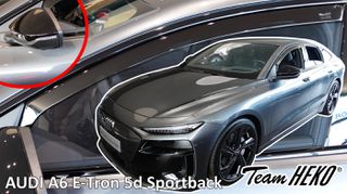 Heko - Ανεμοθραύστες για Audi A6 E-Tron Sportback 5 Doors 2024+ Ζευγάρι Απο Εύκαμπτο Φιμέ Πλαστικό - 2 τεμ. (ΑΝΕΜ.10297-1)