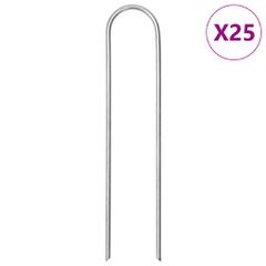 vidaXL Στηρίγματα Εδάφους Σχήμα U 25 τεμ. 15x3,5 εκ. Γαλβαν. Ατσάλι