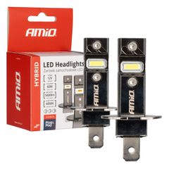Amio - ΛΑΜΠΕΣ LED H3 12V 60W 6.000K 5.600lm +400% LED CAN-BUS HYBRID SERIES - 2 ΤΕΜ. (04113/AM)