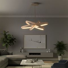 Κρεμαστό Φωτιστικό Οροφής LED 120W 12000lm 180° AC 220-240V IP20 Ρυθμιζόμενο Λευκό CCT με Χειριστήριο από 2700K έως 6000K Dimmable - Lumileds SMD Chip - Λευκό Ματ - Μ80 x Π80 x Υ80cm - 3 Χρόνια Εγγύησ