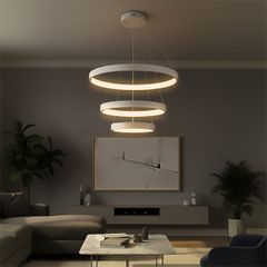 Κρεμαστό Φωτιστικό Οροφής LED 100W 10000lm 180° AC 220-240V IP20 Ρυθμιζόμενο Λευκό CCT με Χειριστήριο από 2700K έως 6000K Dimmable - Lumileds SMD Chip - Λευκό Ματ - Μ60 x Π60 x Υ60cm - 3 Χρόνια Εγγύησ