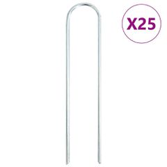 vidaXL Στηρίγματα Εδάφους Σχήμα U 25 τεμ. 20x3,5 εκ. Γαλβαν. Ατσάλι