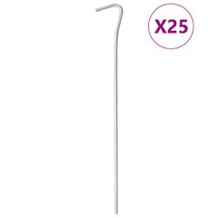 vidaXL Πασσαλάκια Σκηνής 25 τεμ. 23 εκ. Ø4 χιλ. Γαλβανισμένο Ατσάλι
