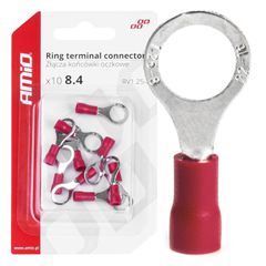 Amio - ΦΙΣΑΚΙΑ ΔΑΧΤΥΛΙΔΙ ΚΟΚΚΙΝΑ RV1.25-8 / 8.4mm - 10 ΤΕΜ. (03079/AM)