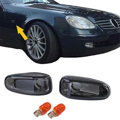 Πλαϊνά Φλας Φτερού Για Mercedes-Benz C W202 96-01 CLK W208 97-02 E W124 93-95 W210 95-03 SLK R170 96-04 Vito W638 96-03 Sprinter W901-W905 95-06 VW LT 98-06 Διαφανές Φιμέ 2 Τεμάχια