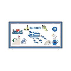 Μεταλλική πινακίδα Souvenir - 12pcs - Chalkidiki - 15x30cm - 181046