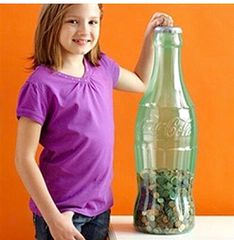 COCA-COLA Giant Plastic Bottle Bank with Removable Silver Cap and Coin Slot / Γίγας Κουμπαράς Συλλεκτικός Πράσινο Μπουκάλι 60cm