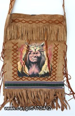 Δερμάτινη Ινδιάνικη Τσάντα ORIGINAL INDIAN BAG code:BR007-thumb-1