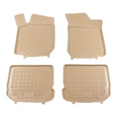 Λαστιχένια πατάκια Wv Golf 4 / Wv Bora / VW Beetle / VW Jetta / Skoda Octavia 1 (1997-2010) / Seat Leon και Toledo (1999-2005) - τύπου σκαφάκι - μπεζ - 4τμχ., Rezaw Plast