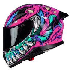Κράνος Μηχανής Full Face Pilot Snake sv ECE 22.06 Reptile-X ροζ gloss + extra φυμέ ζελατίνα
