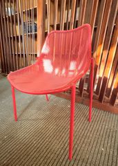 Vintage Μεταλλική Καρέκλα Industrial Design – Κόκκινη