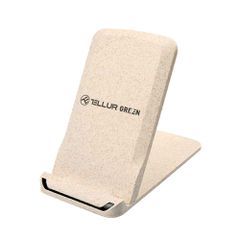 Tellur - Green - 15W Wireless Desk Charger - Cream - Wheat Straw