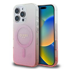 Guess Magsafe “Glitter Gradient” Hard Case Θήκη προστασίας από σκληρό πλαστικό – iPhone 16 Pro Ροζ – GUHMP16LHGRCELP