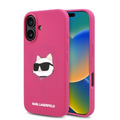 Karl Lagerfeld Magsafe Silicone Case "Choupette's Head" Θήκη προστασίας από σιλικόνη – iPhone 16 Fuchsia – KLHMP16SSCHPPLF