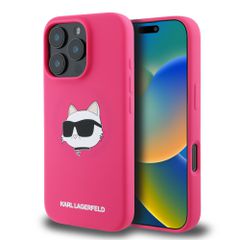 Karl Lagerfeld Magsafe Silicone Case "Choupette's Head" Θήκη προστασίας από σιλικόνη – iPhone 16 Pro Fuchsia – KLHMP16LSCHPPLF