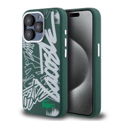 Lacoste Graffiti Hard Case Θήκη προστασίας από Liquid σιλικόνη για iPhone 15 Pro Πράσινο/Λευκό– LCHCP15LGRAH