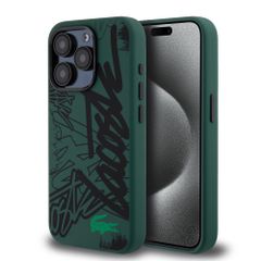 Lacoste Graffiti Hard Case Θήκη προστασίας από Liquid σιλικόνη για iPhone 15 Pro Πράσινο/Μαύρο