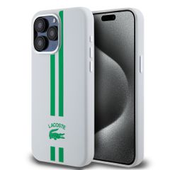 Lacoste Stripes Hard Case Θήκη προστασίας από Liquid σιλικόνη για iPhone 15 Pro Max Πράσινο/Λευκό