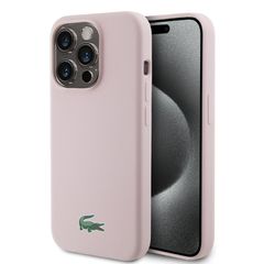 Lacoste Magsafe Croc Logo Hard Case Θήκη προστασίας από Σιλικόνη για iPhone 15 Pro Ροζ