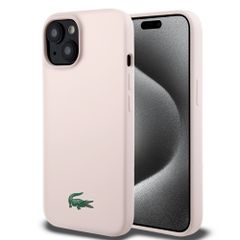 Lacoste Magsafe Croc Logo Hard Case Θήκη προστασίας από Σιλικόνη για iPhone 15 Ροζ