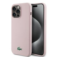 Lacoste Magsafe Croc Logo Hard Case Θήκη προστασίας από Σιλικόνη για iPhone 15 Pro Max Ροζ