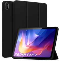 Θήκη iPad Trifold Smart View και πίσω TPU για Xiaomi Redmi Pad 2 - Μαύρο