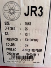 ΖΑΝΤΕΣ 15'' JAPAN RACING(JR3) 4X100/108(ΔΙΠΛΟ ΚΑΡΕ) 15X8 GUNMETAL GRAY ΚΑΙΝΟΥΡΙΕΣ-thumb-3