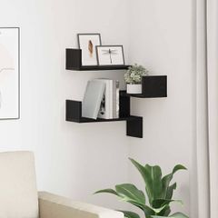 vidaXL Ράφι Τοίχου Επιτοίχιο Μαύρη Οξυά 40 x 40 x 49,5 εκ.