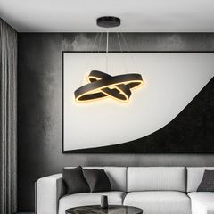 kelvo® VENOM KLV-101-0196-V2 Κρεμαστό Φωτιστικό Οροφής LED 75W 7500lm 120° AC 220-240V IP20 Ρυθμιζόμενο Λευκό CCT με Χειριστήριο από 2700K έως 6000K Dimmable - Lumileds SMD Chip - Μαύρο Ματ - Μ60 x Π6