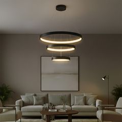 kelvo® NEMESIS KLV-101-0217 Κρεμαστό Φωτιστικό Οροφής LED 100W 10000lm 180° AC 220-240V IP20 Ρυθμιζόμενο Λευκό CCT με Χειριστήριο από 2700K έως 6000K Dimmable - Lumileds SMD Chip - Μαύρο Ματ - Μ60 x Π