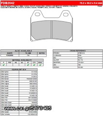 ΛΥΡΗΣ FERODO ΤΑΚΑΚΙΑ ΕΜΠΡΟΣ ΓΙΑ DUCATI M 900 MONSTER I.E. 2000-, FDB2042ST 