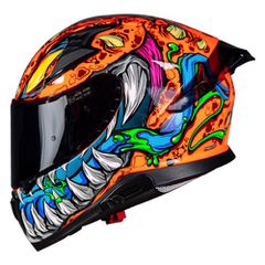 Κράνος Μηχανής Full Face Pilot Snake sv ECE 22.06 Reptile-X fluo πορτοκαλί