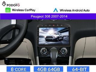 Peugeot 308 (2007-14) Android Car Radio 9" 4+64GB 8-Core Ασύρματο CarPlay & Aσύρματο Android Auto| GPS | WiFi | DSP