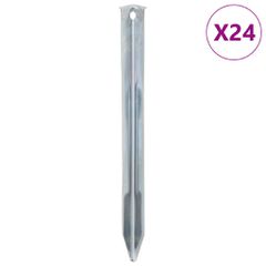 vidaXL Πασσαλάκια Σκηνής 24 τεμ. 22 εκ. Ø20 χιλ. Γαλβανισμένο Ατσάλι