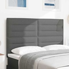 LED κεφαλάρι με LED ταινίες φωτός Σκούρο Γκρι 144 cm ύφασμα 3338287