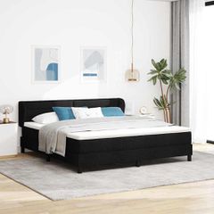 Κρεβάτι με ελατήρια με κεφαλάρι Μαύρο 180 x 200 cm ύφασμα 3339977
