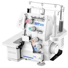Ραπτομηχανή VEVOR Serger Overlock, 1250 βελονιές ανά λεπτό, δυνατότητα 3 και 4 κλωστών, με φως LED και ισχυρά πόδια αναρρόφησης, Ραπτομηχανή βαρέως τύπου με μεταλλικό πλαίσιο για διάφορα υφάσματα, λευ