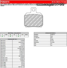 ΛΥΡΗΣ FERODO ΤΑΚΑΚΙΑ ΟΠΙΣΘΙΑ ΓΙΑ DUCATI 1098/1098S/1098R BAYLISS LIM.ED(ROAD VERSION PAD) 2007, FDB2074ST 