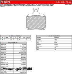 ΛΥΡΗΣ FERODO ΤΑΚΑΚΙΑ ΟΠΙΣΘΙΑ ΓΙΑ DUCATI 1100 HYPERMOTARD EVO 2007-, FDB2074ST