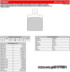ΛΥΡΗΣ FERODO ΤΑΚΑΚΙΑ ΟΠΙΣΘΙΑ ΓΙΑ DUCATI 750 SUPERSPORT 1992-1997, FDB207ST 