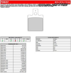 ΛΥΡΗΣ FERODO ΤΑΚΑΚΙΑ ΟΠΙΣΘΙΑ ΓΙΑ DUCATI M 600 MONSTER 2000, FDB207ST 