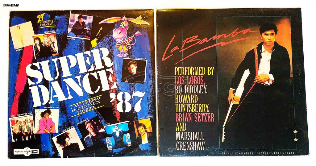Τρεις  Δισκοi 33 στροφων, Super Dance '87 , &  La Bamba.