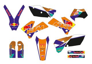 ΣΕΤ ΑΥΤΟΚΟΛΛΗΤΑ ΓΡΑΦΙΚΑ KTM EXC 125 07΄ Red Bull