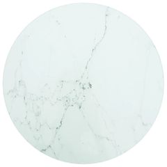 vidaXL Επιφάνεια Τραπεζιού Λευκή Ø30 x 0,8 εκ. Ψημ. Γυαλί Μαρμ. Σχέδιο