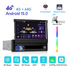 1DIN Android Οθόνη Αυτοκινήτου 7’’ Αναδιπλούμενη | 8-Core | 4GB RAM / 64GB ROM | Wireless CarPlay & Android Auto | 4G LTE | DSP | GPS