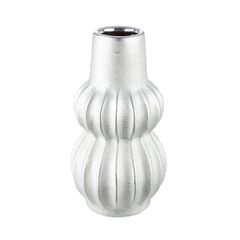 Βάζο Κεραμικό Ασημί χρώμα D12X22Cm D12X22Cm