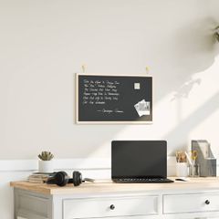 vidaXL Πίνακας Μαυρίσματος με Πλαίσιο από Μασίφ Ξύλο Πεύκου Μαύρος 60x40 εκ.