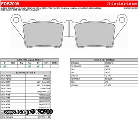 ΛΥΡΗΣ FERODO ΤΑΚΑΚΙΑ ΟΠΙΣΘΙΑ ΓΙΑ KTM 400 SXC / LC4 1998-, FDB2005SG 